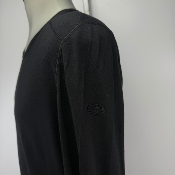 ICEBREAKER 200 Oasis Long Sleeve Crewe Merino Wool Thermal Men's Black Top L - Picture 7 of 10